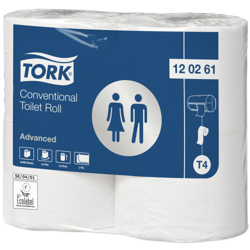 Tork Advanced Papier toilette traditionnel Ultra-long Rouleau (T4) photo du produit Front View L