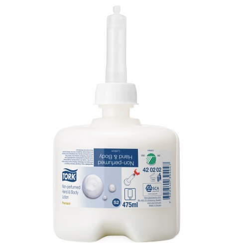 Tork Premium Lotion Hand & Body Dry and Sensitive Skin (S2), 8 x 475 ml photo du produit Front View L