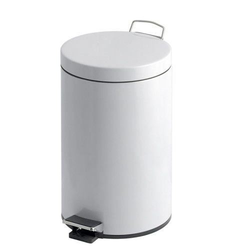 Poubelle à pédale 20 l blanche avec seau intérieur en plastique photo du produit Front View L