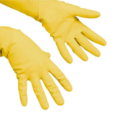 Gant multipurpose, poudré, taille M, jaune photo du produit Front View L