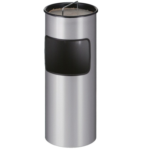 Cendrier poubelle 30 l, gris aluminium photo du produit Front View L