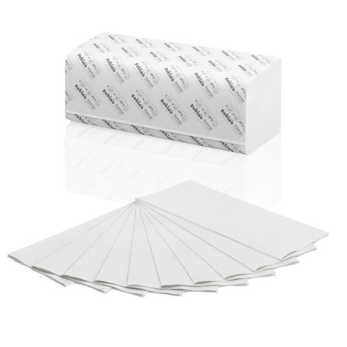 Satino essuie-mains pliés en V 2 plis - blanc photo du produit Image2 L