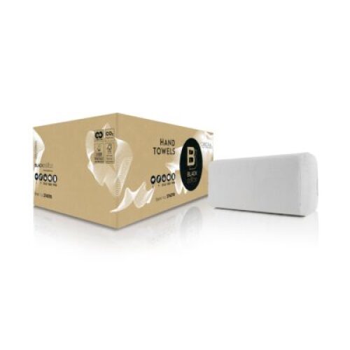 Satino Black essuie-mains Interfold plié V, 2 plis, blanc photo du produit Front View L