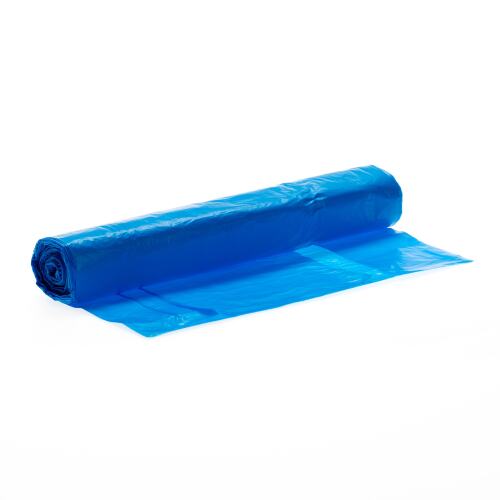 Sac en plastique LDPE 80 x 110 cm, 60µ, bleu, 130 l photo du produit Front View L