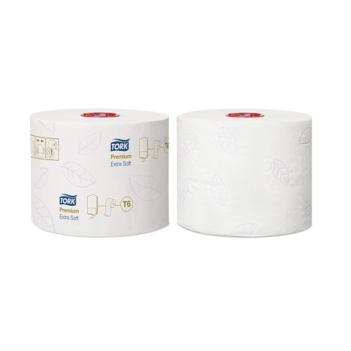 Tork Premium Papier toilette Mid-size Ultra-doux Rouleau (T6) photo du produit Front View L