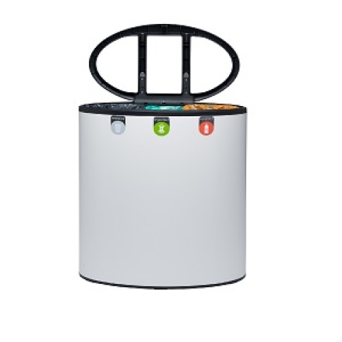 Binc poubelle durable couvercle ouvert, 60 l, blanc photo du produit Image2 L