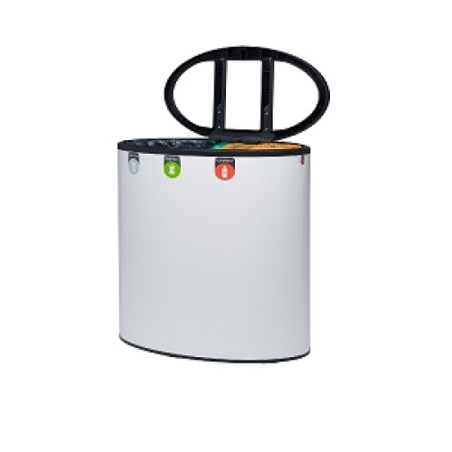 Binc poubelle durable couvercle ouvert, 60 l, blanc photo du produit Image3 L