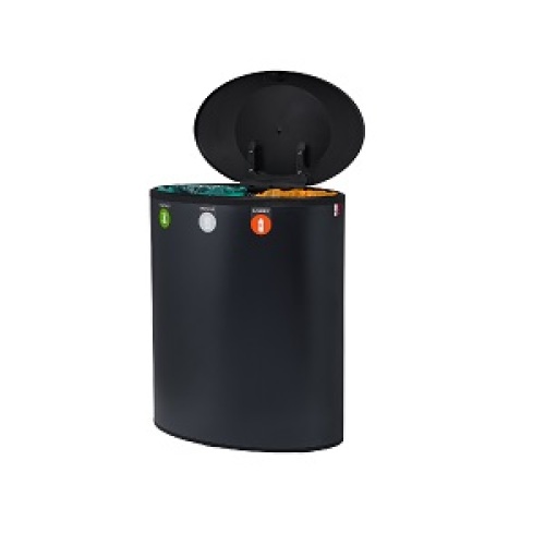 Binc poubelle durable couvercle fermé, 60 l, noir photo du produit Image4 L