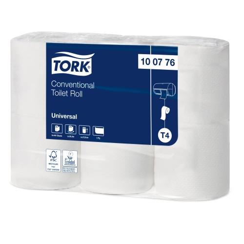 Tork Universal Papier toilette traditionnel Rouleau (T4 EU ECO) photo du produit Front View L