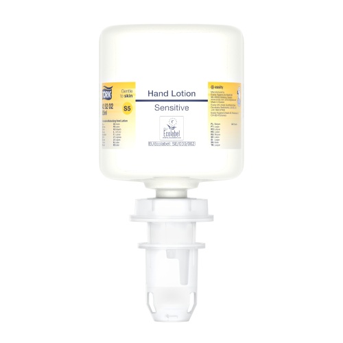 Tork Lotion hydratante pour les Mains Peaux sensibles Mini (S5), 8 x 525 ml photo du produit Front View L