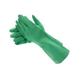 Gant ménager nitrile, anti-allergique, taille L, vert photo du produit