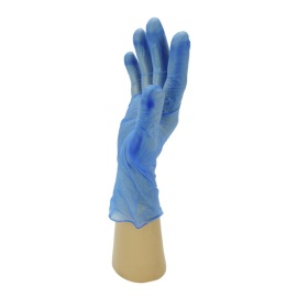 Gant à usage unique vinyle, non poudré, taille M, bleu, boîte de 100 pièces photo du produit