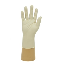 Gant à usage unique latex, non poudré, taille M, blanc, boîte de 100 pièces photo du produit