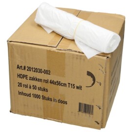 Sac en plastique HDPE 44 x 56 cm, 13µ, blanc, 16 l photo du produit