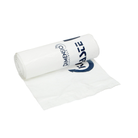 Sac en plastique HDPE 70 x 110 cm + 14 cm, blanc, Knowaste, 120 l photo du produit