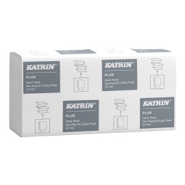 Katrin Plus Essuie-Mains Non-Stop EasyFlush 2plis, blanc photo du produit