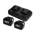 Set 2x batterie 18V/7,5Ah et 1x chargeur double Portavac BeFree photo du produit