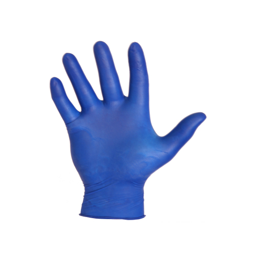 Wegwerphandschoen latex, gepoederd, maat M, blauw product foto