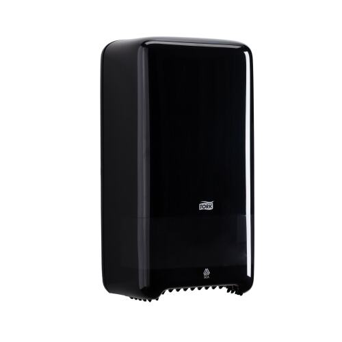 Tork Dispenser Toiletpapier Twin Mid-size Rol Auto Swift Zwart (T6) product foto Front View L
