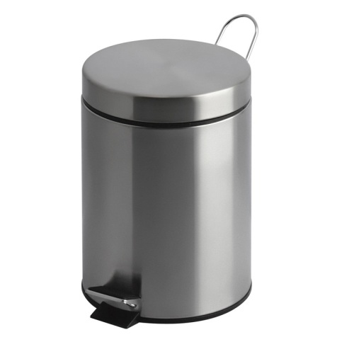 Pedaalemmer met plastic binnenemmer 5 l, chroom product foto Front View L