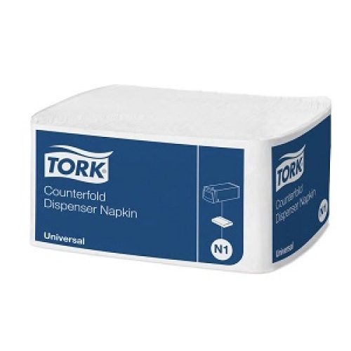 Tork dispenserservet Counterfold 1-laags, wit product foto Front View L