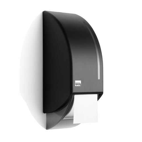 Satino Black Toiletroldispenser voor 2 systeemrollen product foto Front View L