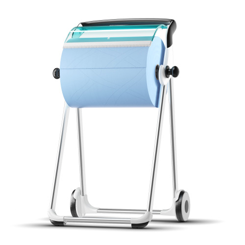 Tork vloerstaander W1 poetsroldispenser - turquoise product foto Front View L