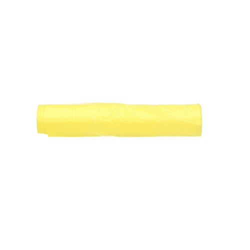 Plastic zak HDPE 50 x 60 cm, 15µ, geel, 24 l product foto Front View L