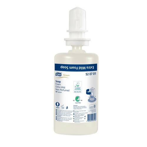 Tork Premium Sensitive Foam Soap Non-Perfumed (S4 EU ECO) 6 x 1l product foto Front View L