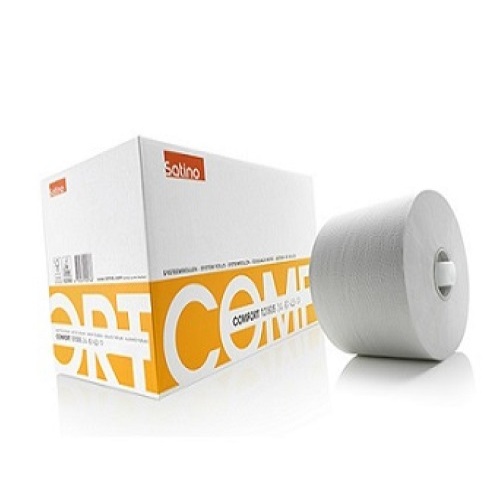 Comfort toiletpapier systeemrol met dop, 1-laags, 150 m product foto Front View L