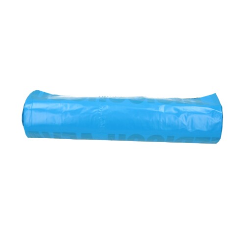 Plastic zak HDPE 90 x 120 cm, 40µ, metalblauw, NRMA-opdruk, 160 l product foto Front View L