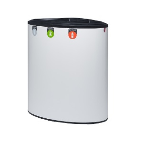 Binc duurzame afvalbak open deksel, 60 l, wit product foto Image4 L