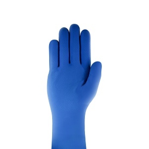 Huishoudhandschoen latex, maat L, blauw - 12 paar product foto Image2 L