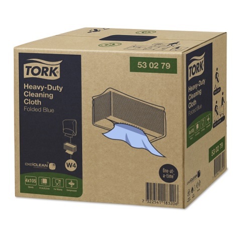 Tork Heavy-Duty Cleaning Cloth Blue folded (W4) product foto Image2 L