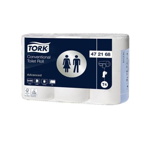 Tork Traditioneel Toiletpapier Advanced 2-laags 400 vellen wit (T4) product foto Front View L