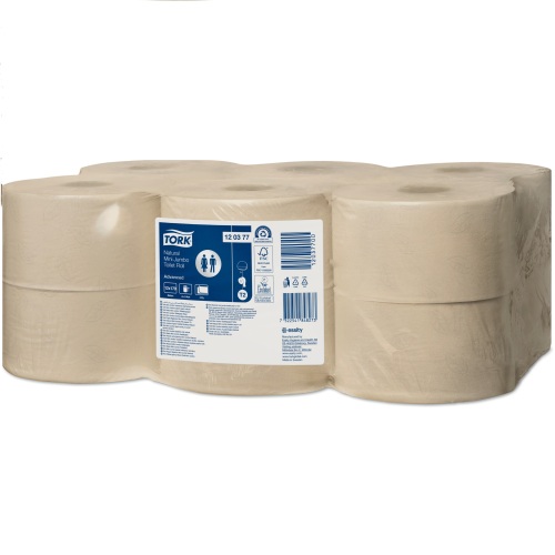 Tork Advanced Toiletpapier Mini Jumbo Naturel (T2 EU ECO) product foto Front View L