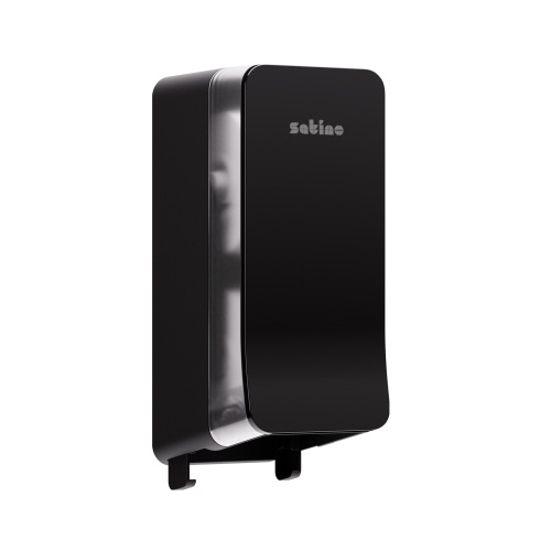 Satino Hyginity Distributeur double pour papier toilette système en rouleau (JT3) noir photo du produit Front View L