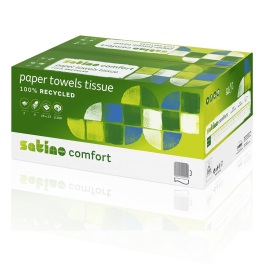 Satino essuie-mains pli&eacute;s en V 2 plis - naturel photo du produit