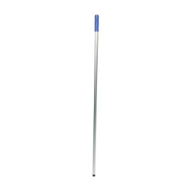 Manche en métal avec filetage et poignée bleue, 145 cm, blanc photo du produit