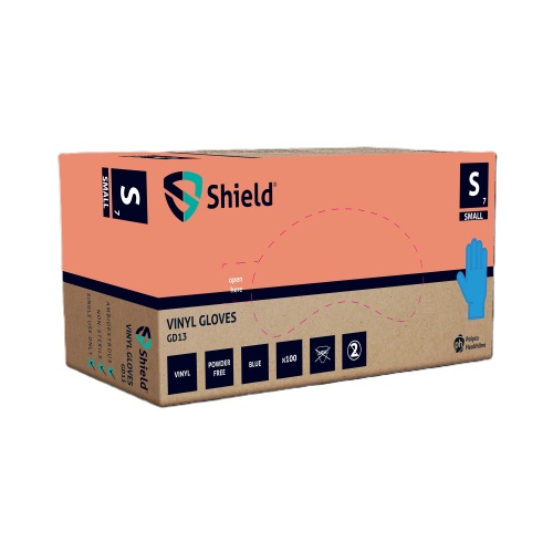 Wegwerphandschoen vinyl, niet gepoederd, maat S, blauw, doos &agrave; 100 stuks product foto Image2 L