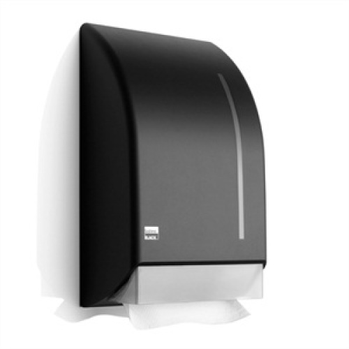 BlackSatino Handdoekdispenser - zwart product foto Front View L